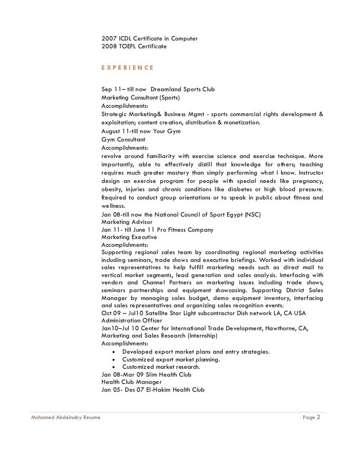 Resume For Mohamed Abdelnaby 2011