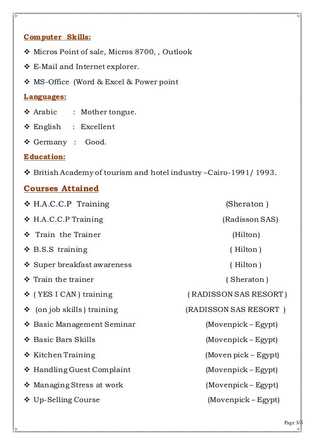 Hotel Operation Manager Restaurants Out Said Catering Banquets Con