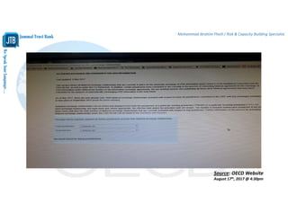 WeSpeakYourLanguage…
Jammal Trust Bank
Mohammad Ibrahim Fheili / Risk & Capacity Building Specialist 
Source: OECD Website 
August 17th, 2017 @ 4:30pm
 