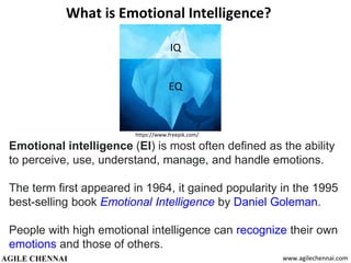 What is Emotional Intelligence?
Emotional intelligence (EI) is most often defined as the ability
to perceive, use, underst...
