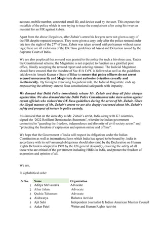 account, mobile number, connected email ID, and device used by the user. This exposes the
malafide of the police which is ...