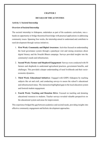AICTE Activity Point Programme: Societal Internship and Water ...