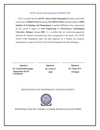AICTE Activity Point Programme: Societal Internship and Water ...
