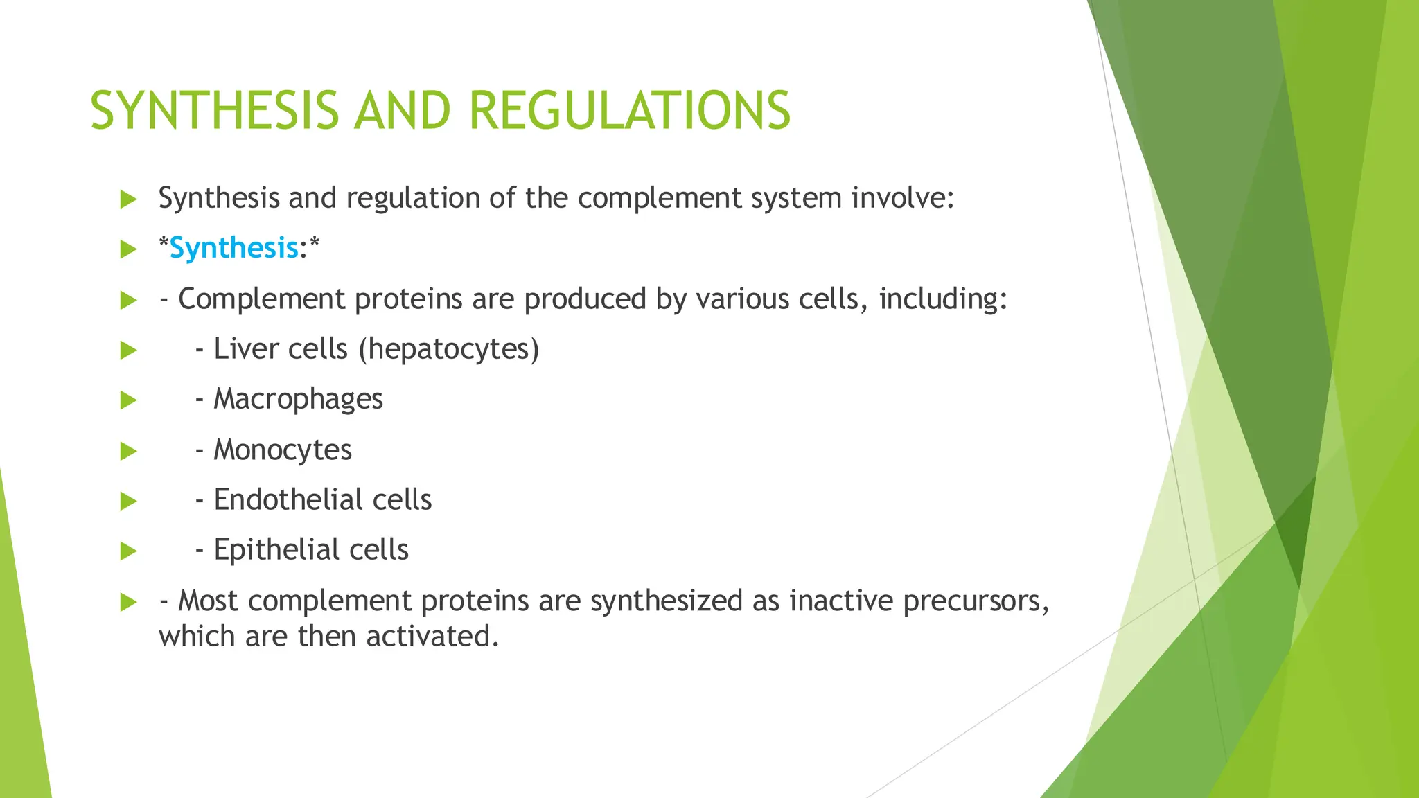 Complement system of activation and regulations | PDF