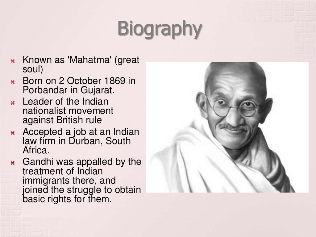 biography writing on mahatma gandhi