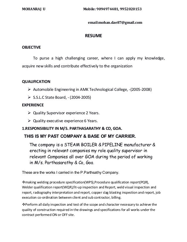 Mohanraj Resume