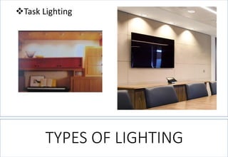TYPES OF LIGHTING 
Task Lighting  