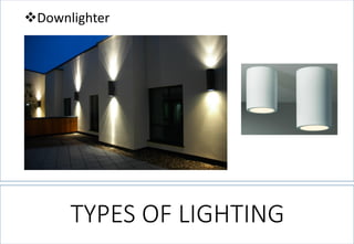 Downlighter 
TYPES OF LIGHTING  
