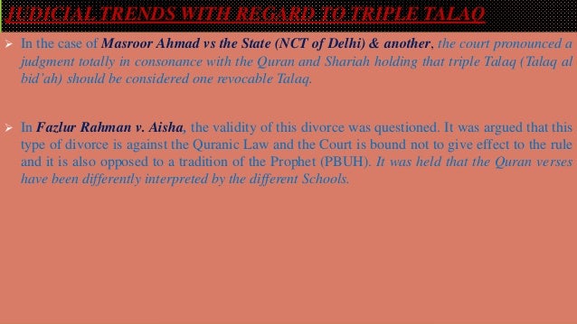 case comment masroor ahmed v state nct This is not the first time indian courts have invalidated instant triple talaq in 2007, the delhi high court added a clause where talaq-e-bidat or triple talaq would. case comment masroor ahmed v state nct This is not the first time indian courts have invalidated instant triple talaq in 2007, the delhi high court added a clause where talaq-e-bidat or triple talaq would.