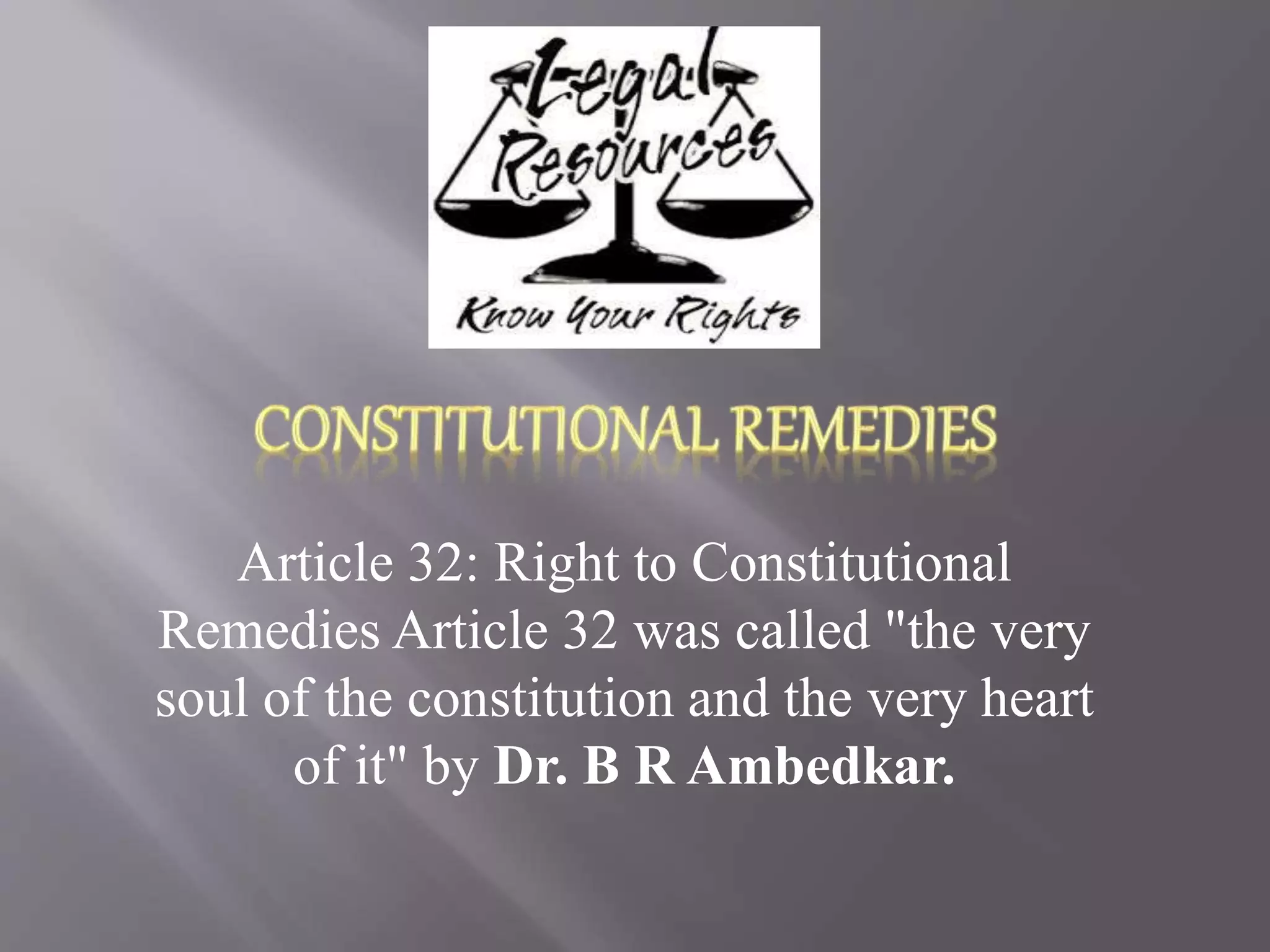 Constitutional Remedies | PPTX