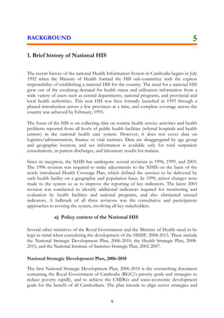 7- begáInTinñn½yGegát ¬availability¦ rYmmanCMgWminqøg nig ktþaRbQmeRKaHfñak;
8- eFIV[RbesIreLIgnUvRbB½n§kt;RtaGñkCMgW karrkSaTukdak; nigRbB½n§beBa©jTinñn½y enAmUldæan
suxaPi)alsaFarN³ nig ÉkCn
9- eFIV[RbesIreLIgnUvRbB½n§tamdanCMgW kareFIVeraKvinicä½y karraykarN¾bnÞan;énkrNICMgW nig
kareqøIytbTan;eBlevlaeTAnwgkarratt,aténCMgW
10- BRgwgkarraykarN¾krNICMgW karRtYtBinitütamdan nigkareqøIytbeTAnigCMgWminqøg
¬minrab;bBa©ÚleRKaHfñak;cracr nig rbYseT¦
11- BRgIkkarcUlrYmrbs;visy½ÉkCnenAkñúgRbB½n§B½t’mansuxaPi)alCati nig
12- BRgIk nig eFIV[RbesIreLIgnUvmUldæanTinñn½y GMBIehdæarcnasm<½n§ FnFanmnusS nig
P½sþPar .
EpnkaryuT§saRsþenHk¾manerobrab;pgnUvEpnkarskmµPaB lT§plrMBwgTuk eBlevla karTTYl
xusRtUv nig tMrUvkarFnFannana. mankarTTYlsÁal;fa p>y>Rb>B>s 2008-2015 enHGacGnuvtþeTA
)an edayeCaKC½yGaRs½yeday³ 1- karÉkPaBTMagRsugBIraCrdæaPi)al edaymankarKMaRT xagneya
)ay nigc,ab; . 2- EpnkarenHTamTar[manfvikaRKb;RKan; nig karKMaRTBIrdæaPi)alnig édKUGPivDÆn¾
suxaPi)alsMxan;². 3- vacMa)ac;Nas;EdlGgÁkarnana nig édKUEdlcUlrYmenAkñúgkarGnuvtþn¾ nUvEpn
karyuT§saRsþenH rkSanUvbNþajkargar[)anl¥ ehIynigGnum½tynþkarsMrbsMrYlcMa)ac; 4- Epnkar
enHRtUvkareFIVkarR)aRs½yTak;TgKña[)anTUlMTUlay ehIymankaryl;dwgBIédKUnana BI smaKmviC¢aCIv³
RbB½n§pSBVpSay nig RbCaBlrdæ. 5- EpnkarenHRtUvEtKMaRTeKalneya)ay nig skmµPaB[man
RbsiT§PaBbMputenAfñak;Cati nig fñak;eRkam. 6- vaRtUvFana[)annUvGPiRkmsþg;dar edIm,IRKb;RKg
Tinñn½y nig B½t’mansuxaPi)al. cugbBa©b; EpnkarenHKYrEtRtUv)anGnuvtþy:ageBjelj edIm,IGacpþl;
nUvB½t’manEdlRtUvkarsMrab;eFIVkarsMerccitþ)anRtwmRtUv.

9

 
