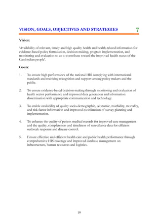 taragsegçblT§plénkarvaytMél
lT§
RbPTcMbg
lkçN³TUeTA
FnFan
GMagDIkaT½r
RbPBTinñn½y
karRKb;RKgTinñn½y
plitplB½t’man
karpSBVpSay nig kareRbIR)as;

PaKry

eyabl;
smasPaBén Rb>B>s

40%
55%
49%
38%
67%
58%

EpñkTI 1

FnFan

eKalneya)ay nig Epnkar

35%

sßab½nRb>B>s FnFanmnusS nig hirBaØvtßú
ehdæarcnasm<½n§ Rb>B>s

38%
50%

EpñkTI2
GMagDIkaT½r
CMerOn
B. sßitiGRtanukUldæan
Gegát
D. kMNt;RtaCMgW nig suxPaB
E. kMNt;RtaesvasuxaPi)al
F. kMNt;Rtardæ)al
C.

manEtminRKb;RKan;

62 [before
55%]

RbPBTinñn½y
44%
42%

64%

begáInsmtßPaBenACMerOnelIkeRkay ¬2008¦
eRbIcMNat;fñak; ICD-10 CMgWenAmnÞIreBTü nigenARksYg
mhaépÞ digitalization at MoI
RbPBd¾sMxan; EtRtUvkarkarsMrbsMrYll¥RbesIr

43%
41%

esvasaFarN³mankMrwtTab minRKbdNþb;épñkÉkCn

63%

EpñkTI 4
karRKb;RKgTinñn½y

RtUvkarskmµPaBsMxan;²CaeRcIn³ c,ab; EpnkaryuT§
saRsþsßitinig KN³kmµkarRb>B>s énEpñknana
xVHxatFnFanmnusSeRcIn
manEtminRKb;RKan;

GMagDIkaT½rsMxan;²

EpñkTI 3
A.

TabCageKTIBIr ehIyCaEpñksMxan;
manEtminRKb;RKan;
CaEpñksMxan;
BinÞúTabCageKehIyCaEpñksMxan;
RKb;RKan;
RKb;RKan; EtmanbBaðaxøH

karRKb;RKgTinñn½y
23%
[before
36%]

19

eFIVkarvinieyaKeTAelIFnFanmnusSén Rb>B>s eFIVkar
bNþúHbNþalmRnþIRKb;RKg nigKøInIk begáItXøMagsþúkTinñ
n½ysuxaPi)alenAfñak;kNþal

 