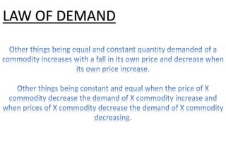 LAW OF DEMAND
 