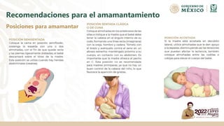 Recomendaciones para el amamantamiento
Posiciones para amamantar
 