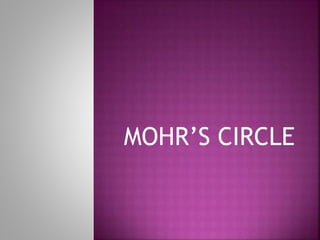 MOHR’S CIRCLE
 