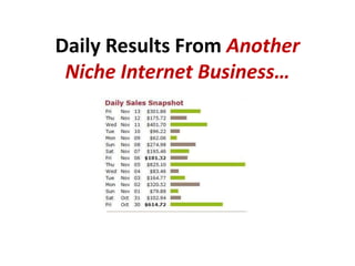 Daily Results From Another
 Niche Internet Business…
 