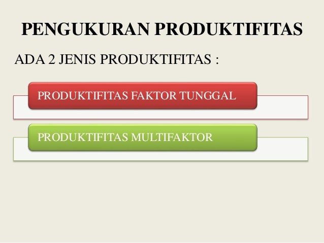 Manajemen Operasional I Produktifitas
