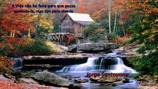 AA Vida não foi feita para que possaVida não foi feita para que possa
entende-la, mas sim para vive-laentende-la, mas sim para vive-la
Jorge SantayanaJorge Santayana
 