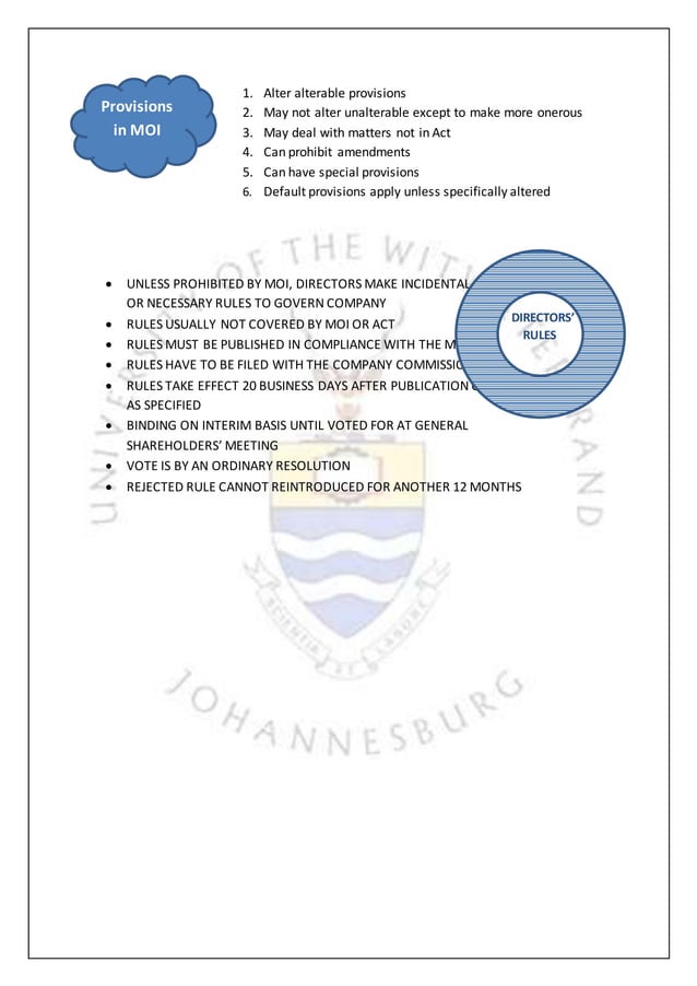 Memorandum of Incorporation in terms of The Companies Act | DOCX