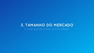3. TAMANHO DO MERCADO
O quão grande é essa oportunidade?
 