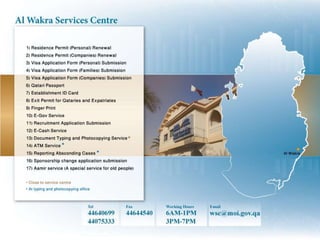 MoI Qatar Services Centers Directory 2010