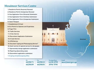 MoI Qatar Services Centers Directory 2010