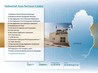 MoI Qatar Services Centers Directory 2010