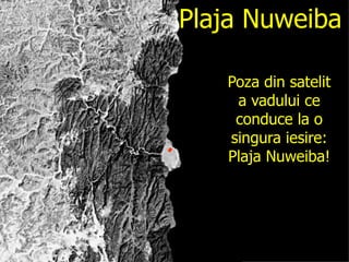 Plaja Nuweiba Poza din satelit a vadului ce conduce la o singura iesire: Plaja Nuweiba! 