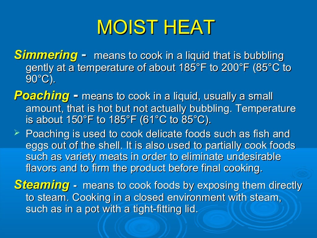 Moist heat cooking method