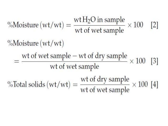 Moisture determination and Total solid