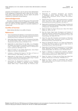 Tim Rhodes Formulation Design, development, and in vitro evaluation of sustained release ...