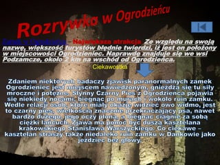 Zamek w Ogrodzieńcu – Największa atrakcja. Ze względu na swoją
nazwę, większość turystów błędnie twierdzi, iż jest on położony
w miejscowości Ogrodzieniec. Naprawdę znajduje się we wsi
Podzamcze, około 2 km na wschód od Ogrodzieńca.
Ciekawostka
WSB
 