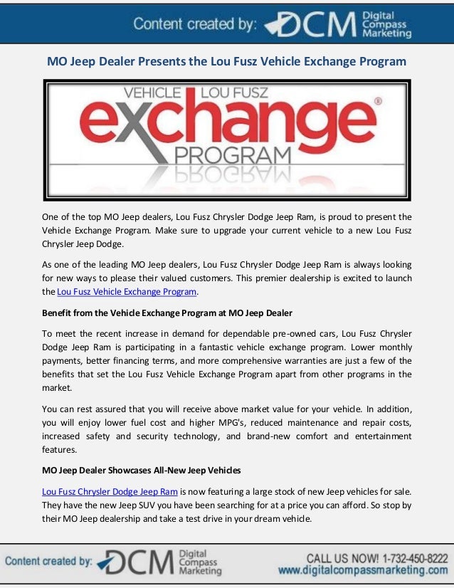 MO Jeep Dealer Presents the Lou Fusz Vehicle Exchange Program