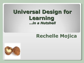 Universal Design for Learning  … in a Nutshell Rechelle Mojica 