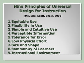 Intro to Principles of Universal Design for Learning | PPT