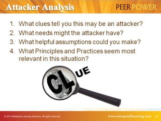 © 2013 NetSpeed Learning Solutions. All rights reserved. 21
 