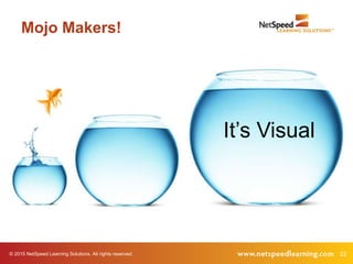 22© 2015 NetSpeed Learning Solutions. All rights reserved.
Mojo Makers!
It’s Visual
 