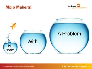44© 2015 NetSpeed Learning Solutions. All rights reserved.
Mojo Makers!
A Problem
With
Hit
them
 