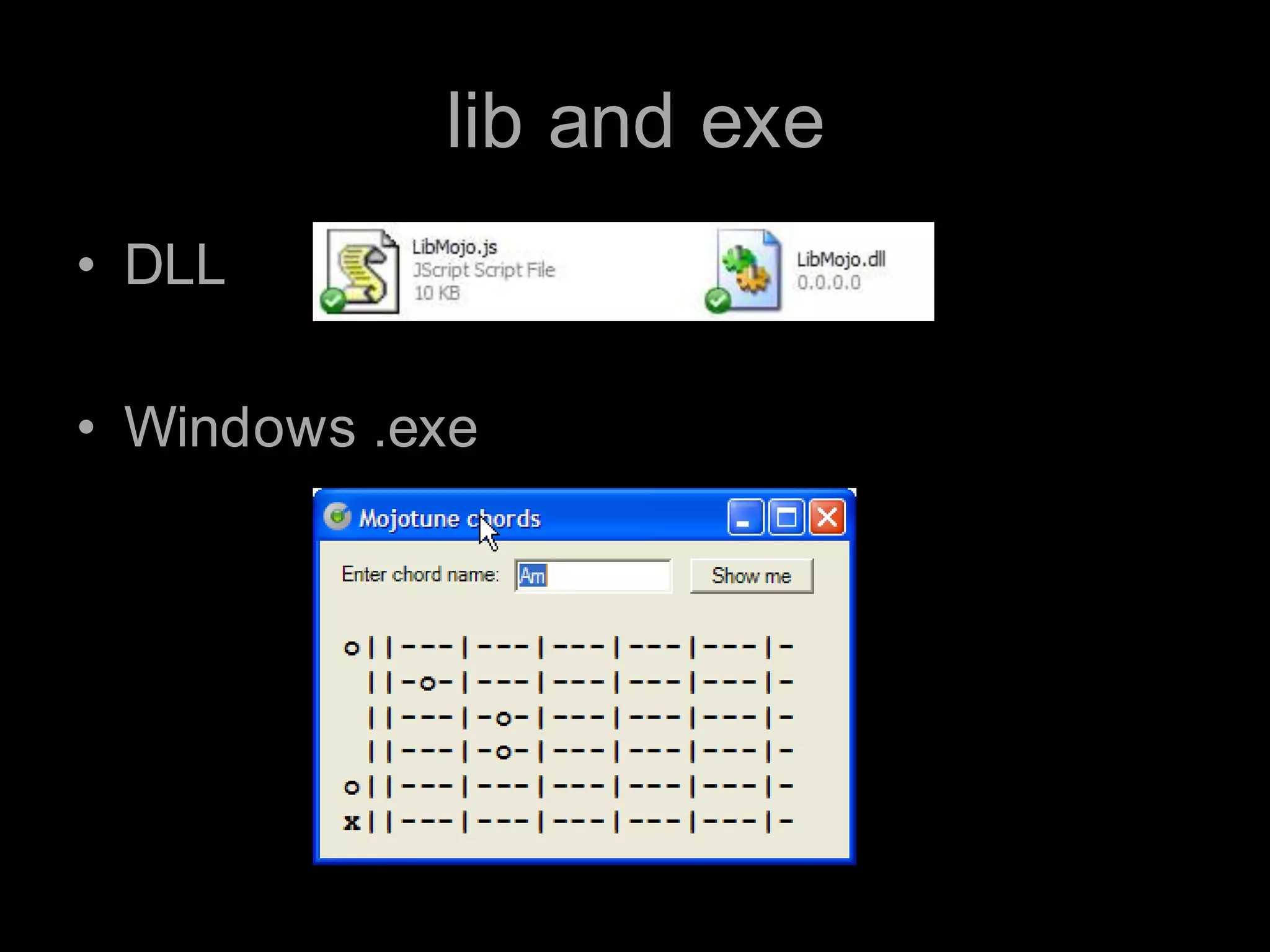 lib and exeDLL Windows .exe