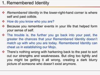 1. Remembered Identity
 Remembered Identity in the lower-right-hand corner is where
self and past collide.
 How do you k...