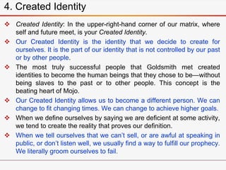 4. Created Identity
 Created Identity: In the upper-right-hand corner of our matrix, where
self and future meet, is your ...