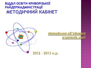 Методичне об’єднання
                вчителів хімії



2012 – 2013 н.р.
 