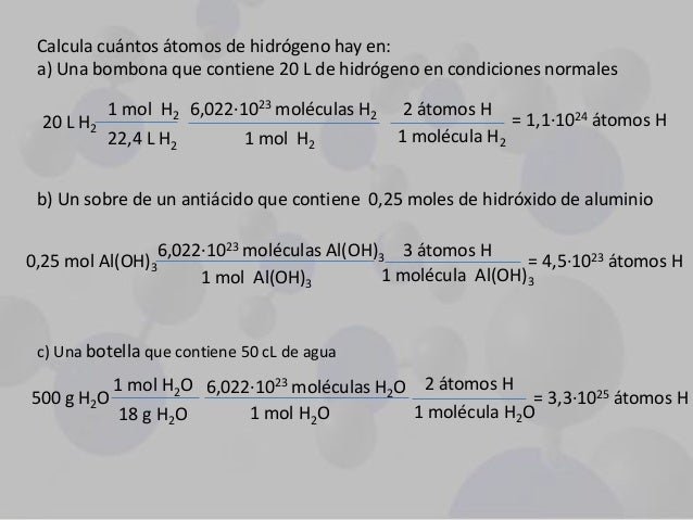 Cuantos Atomos Hay En Un Mol
