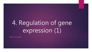 4. Regulation of gene
expression (1)
PROF SUTARNO
 