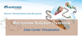 Macroview Solution Overview
Data Center Virtualization
 