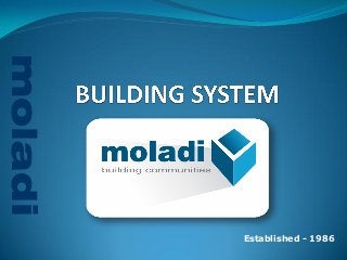 moladi
LOW INCOME HOUSING
Established - 1986
moladi
 