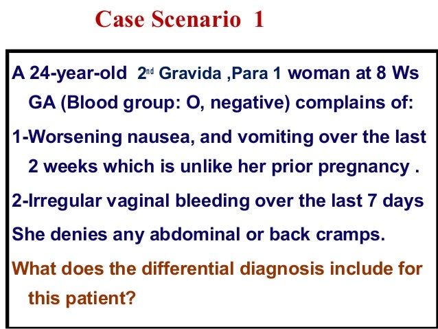 What Does The Differential DiagnosisInclude For This Patient?The differential diagnosis of bleeding with early pregnancy a...