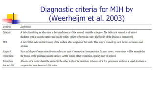 Molar incisor hypomineralization (MIH) ojus | PPTX