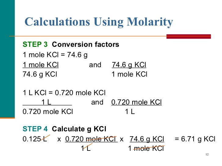 Molarity and dilution