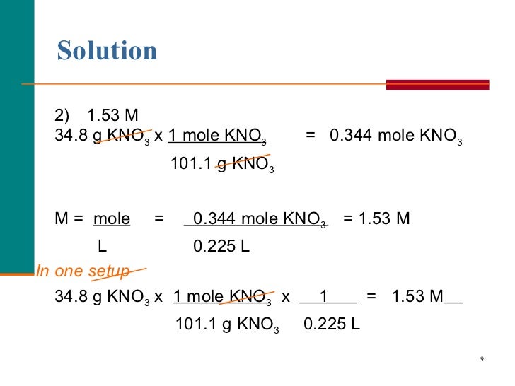 Molarity and dilution